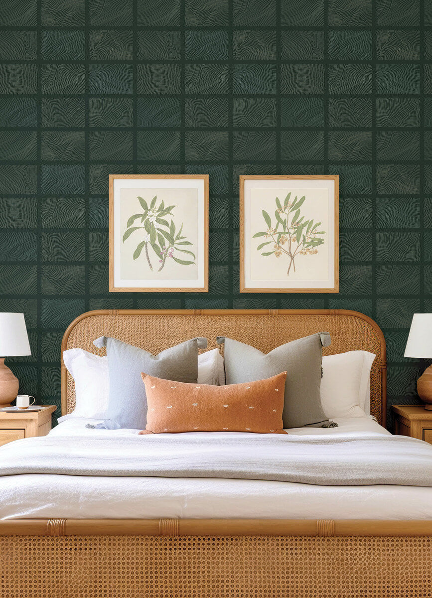 Drew & Jonathan Home Bronson Wallpaper Sample - Evergreen