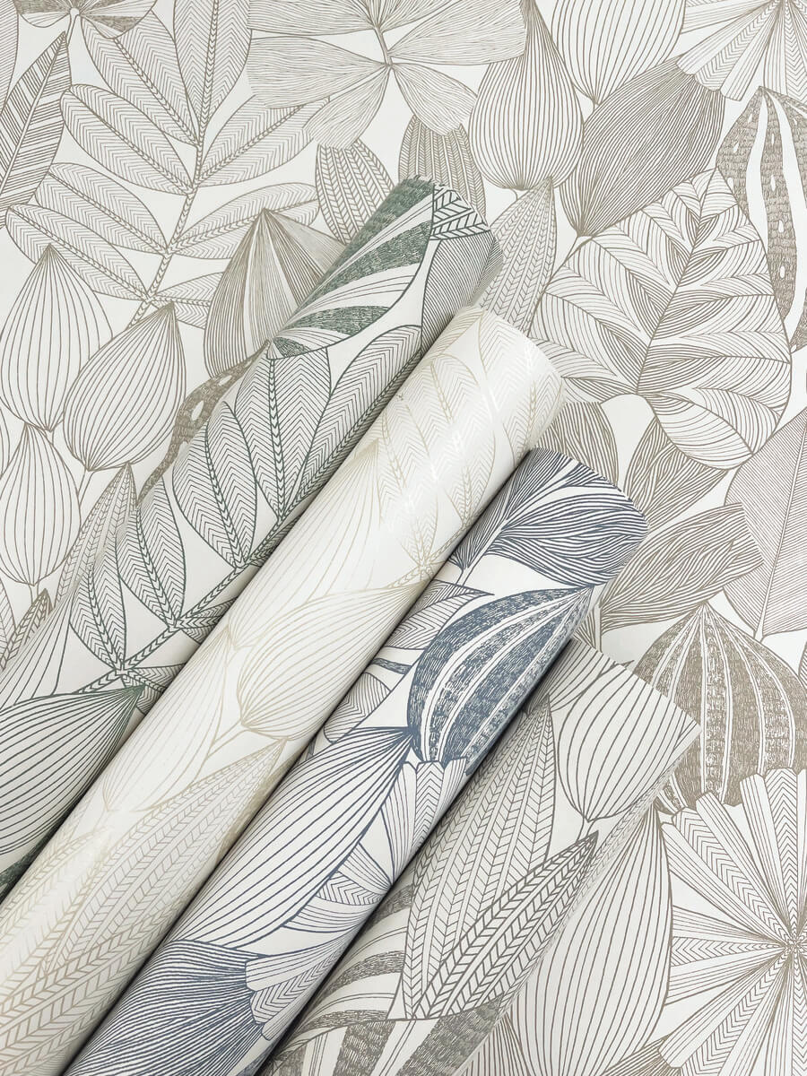 Drew & Jonathan Home Mathias Botanical Wallpaper Sample - Taupe