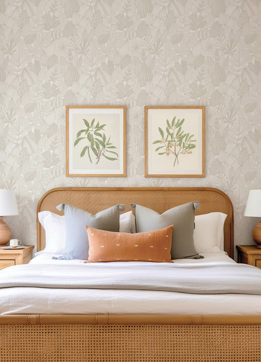 Drew & Jonathan Home Mathias Botanical Wallpaper Sample - Taupe