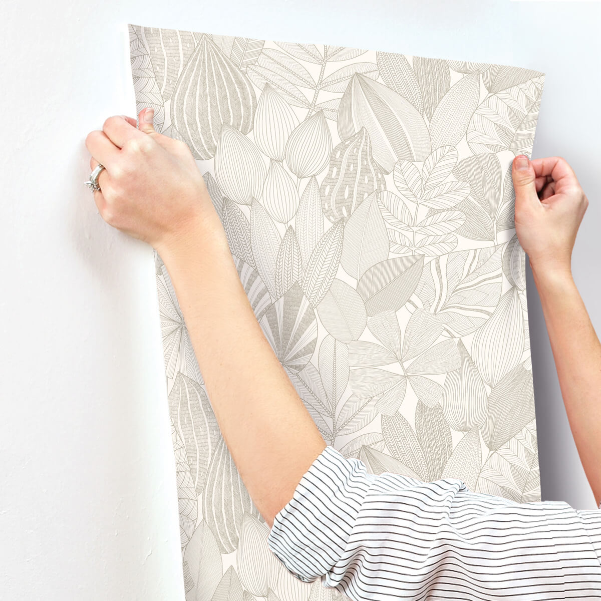 Drew & Jonathan Home Mathias Botanical Wallpaper Sample - Taupe