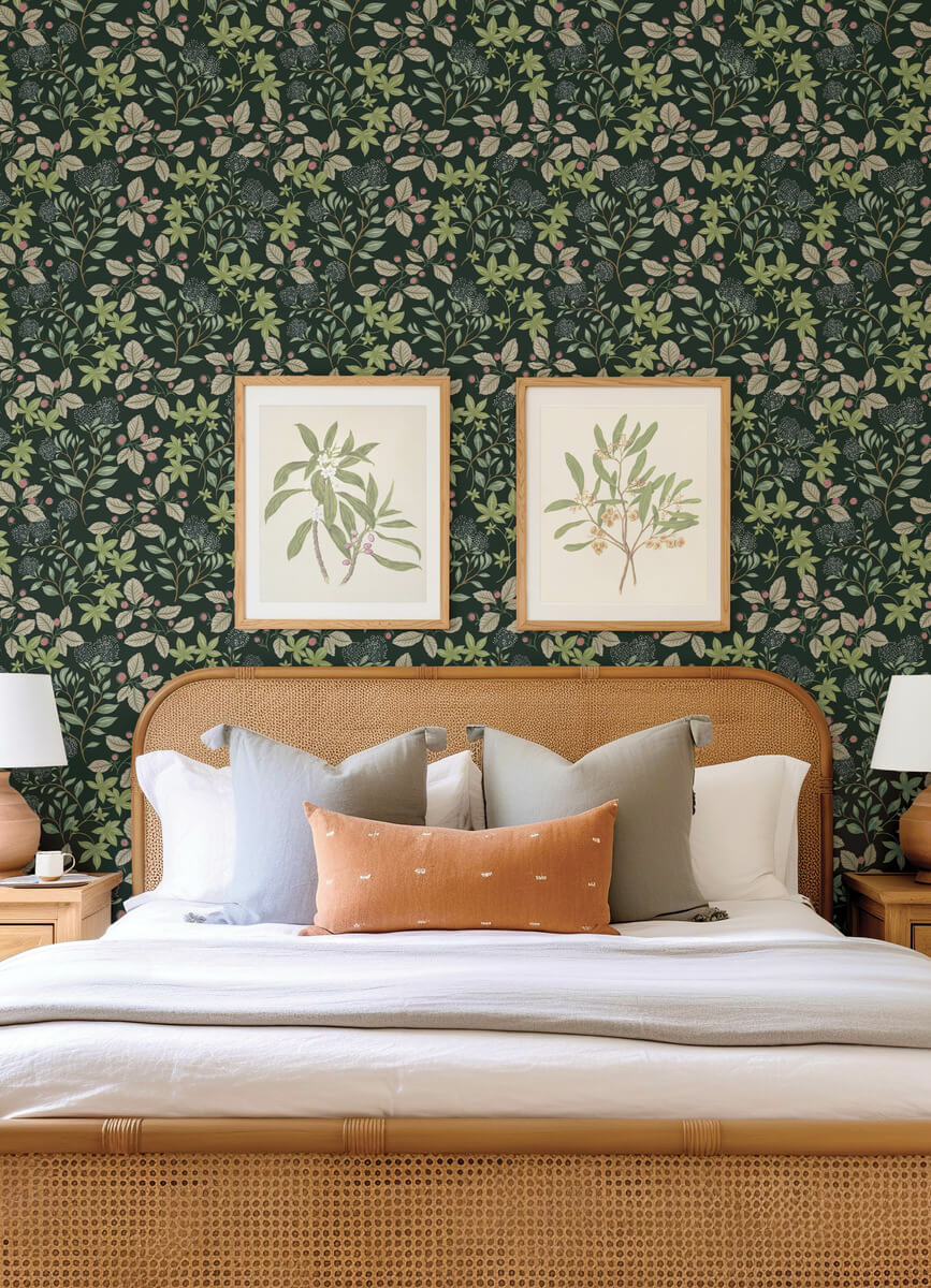 Drew & Jonathan Home Mildred Wallpaper Sample - Evergreen