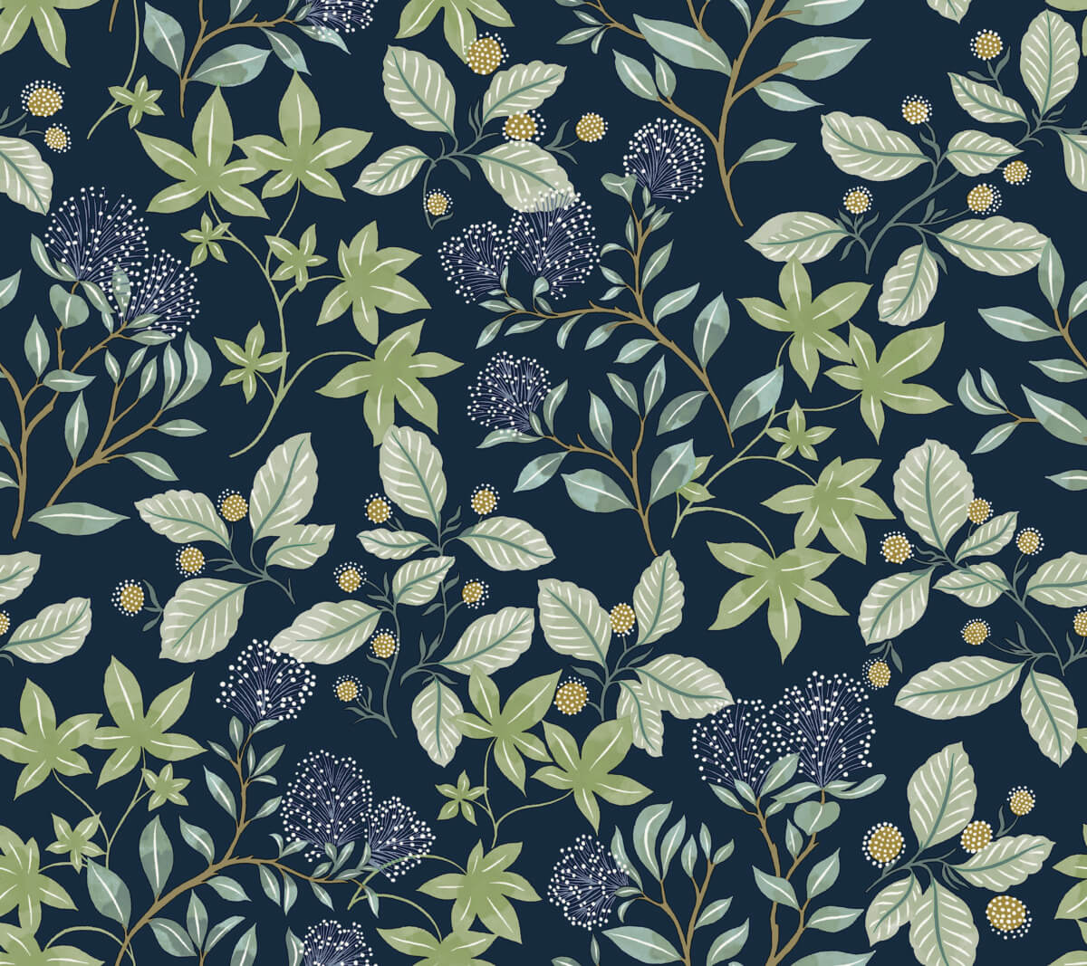 Drew & Jonathan Home Mildred Wallpaper Sample - Indigo