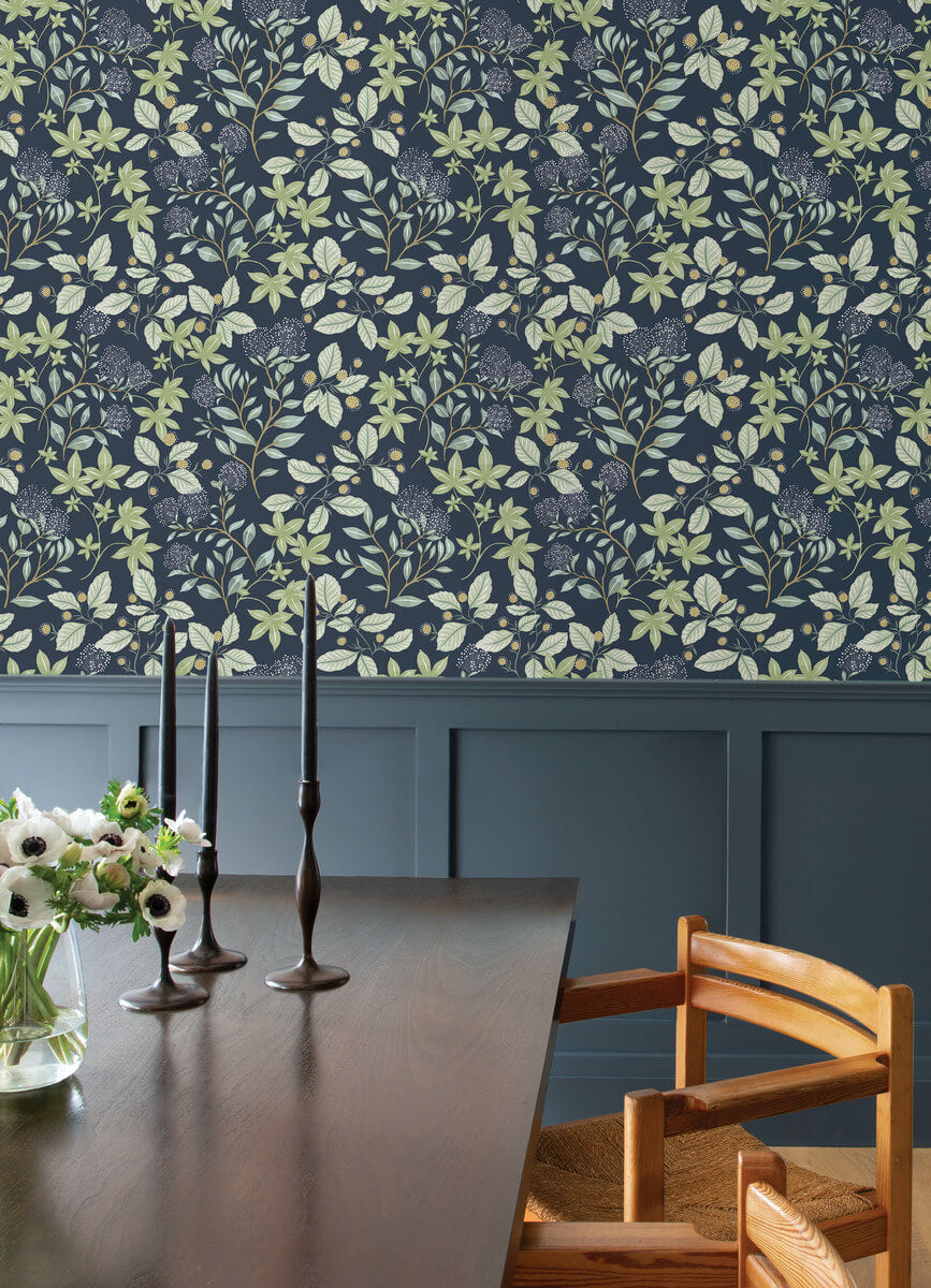Drew & Jonathan Home Mildred Wallpaper Sample - Indigo
