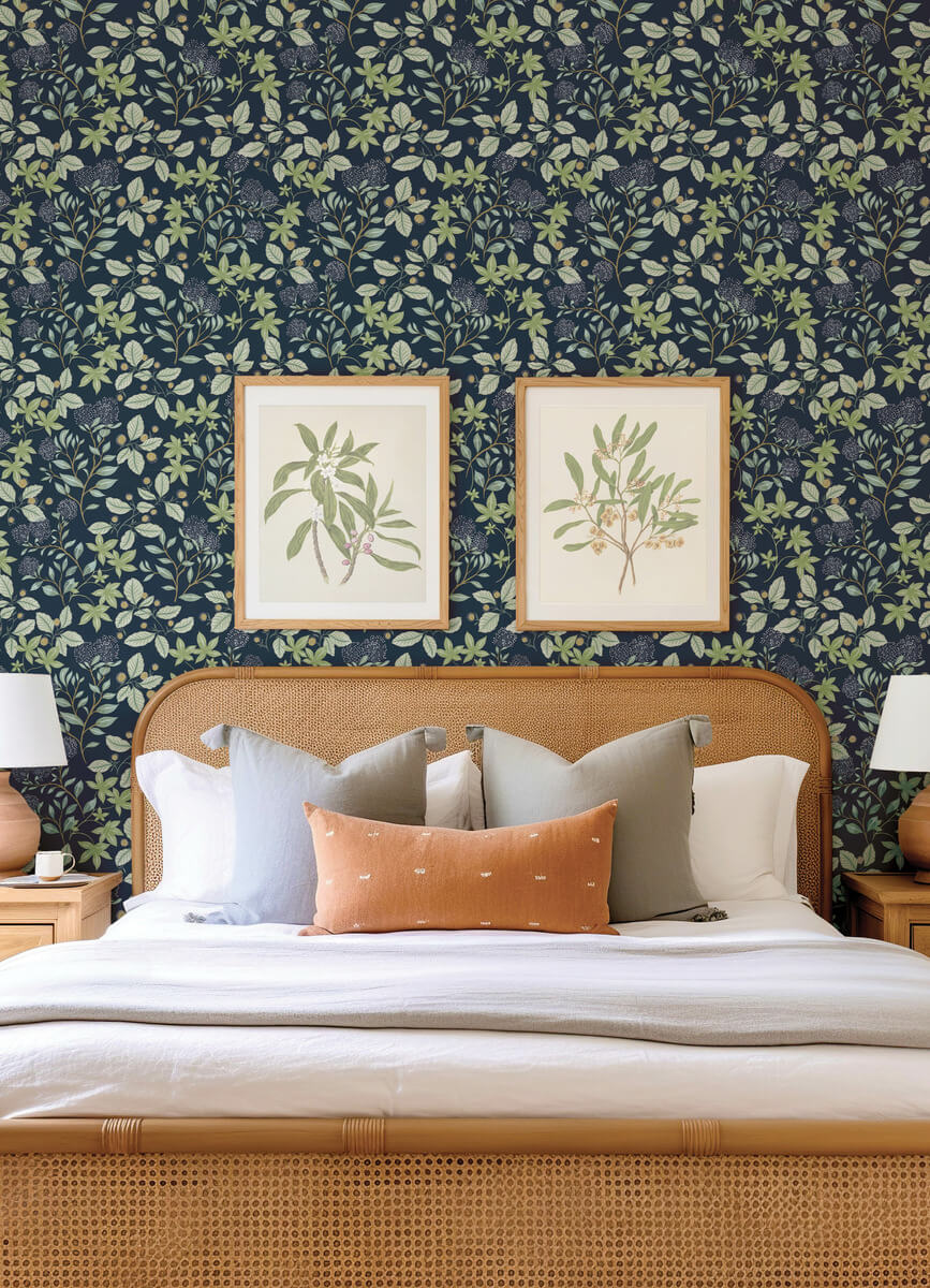 Drew & Jonathan Home Mildred Wallpaper Sample - Indigo