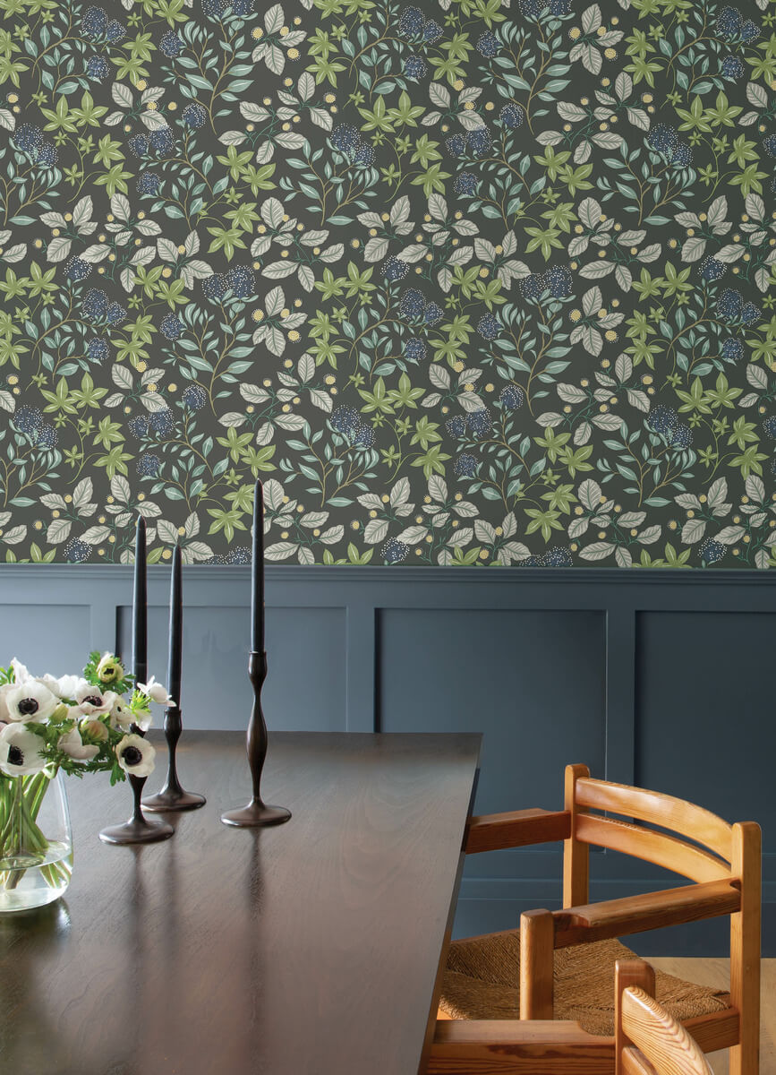 Drew & Jonathan Home Mildred Wallpaper Sample - Charcoal