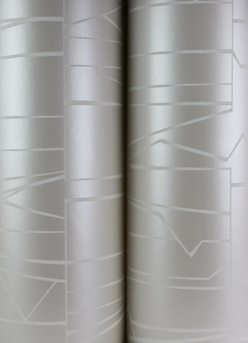 Drew & Jonathan Home Huntington Wallpaper Sample - Silver