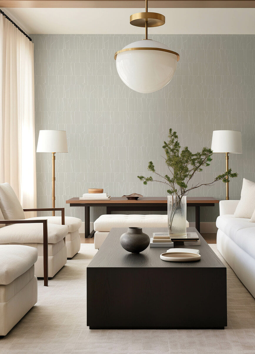 Drew & Jonathan Home Huntington Wallpaper Sample - Silver