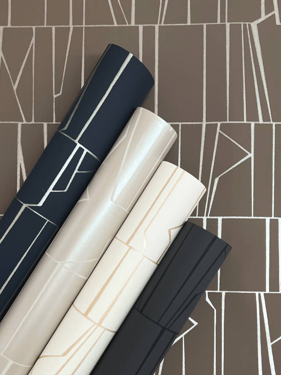 Drew & Jonathan Home Huntington Wallpaper Sample - Chocolate