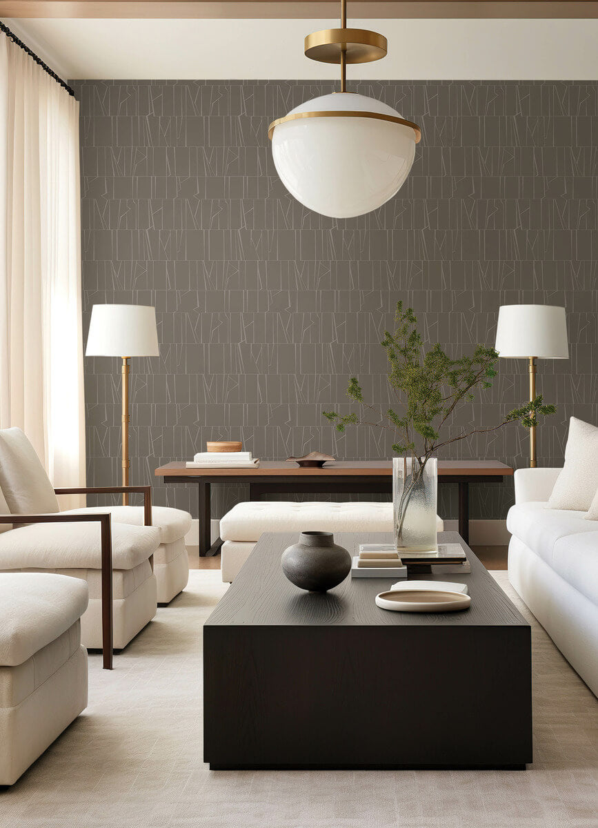 Drew & Jonathan Home Huntington Wallpaper Sample - Chocolate