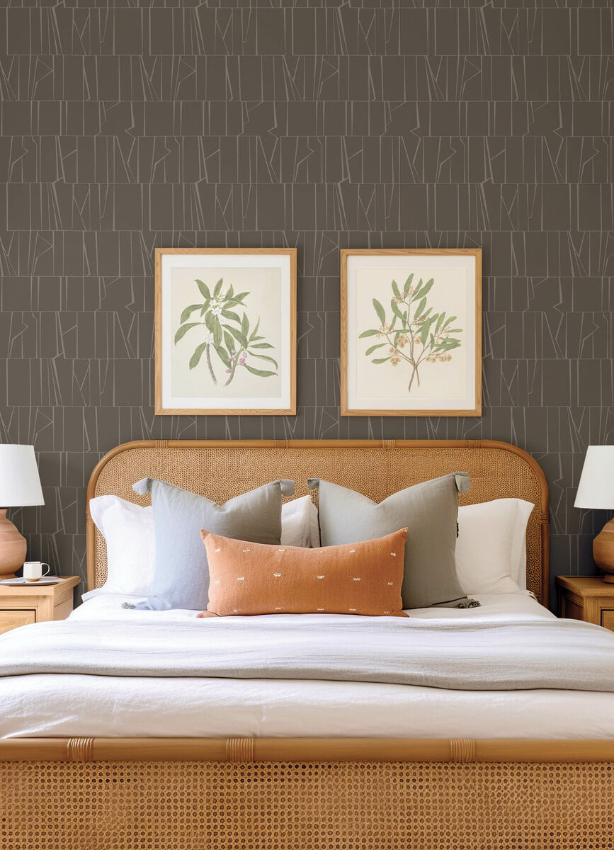 Drew & Jonathan Home Huntington Wallpaper Sample - Chocolate