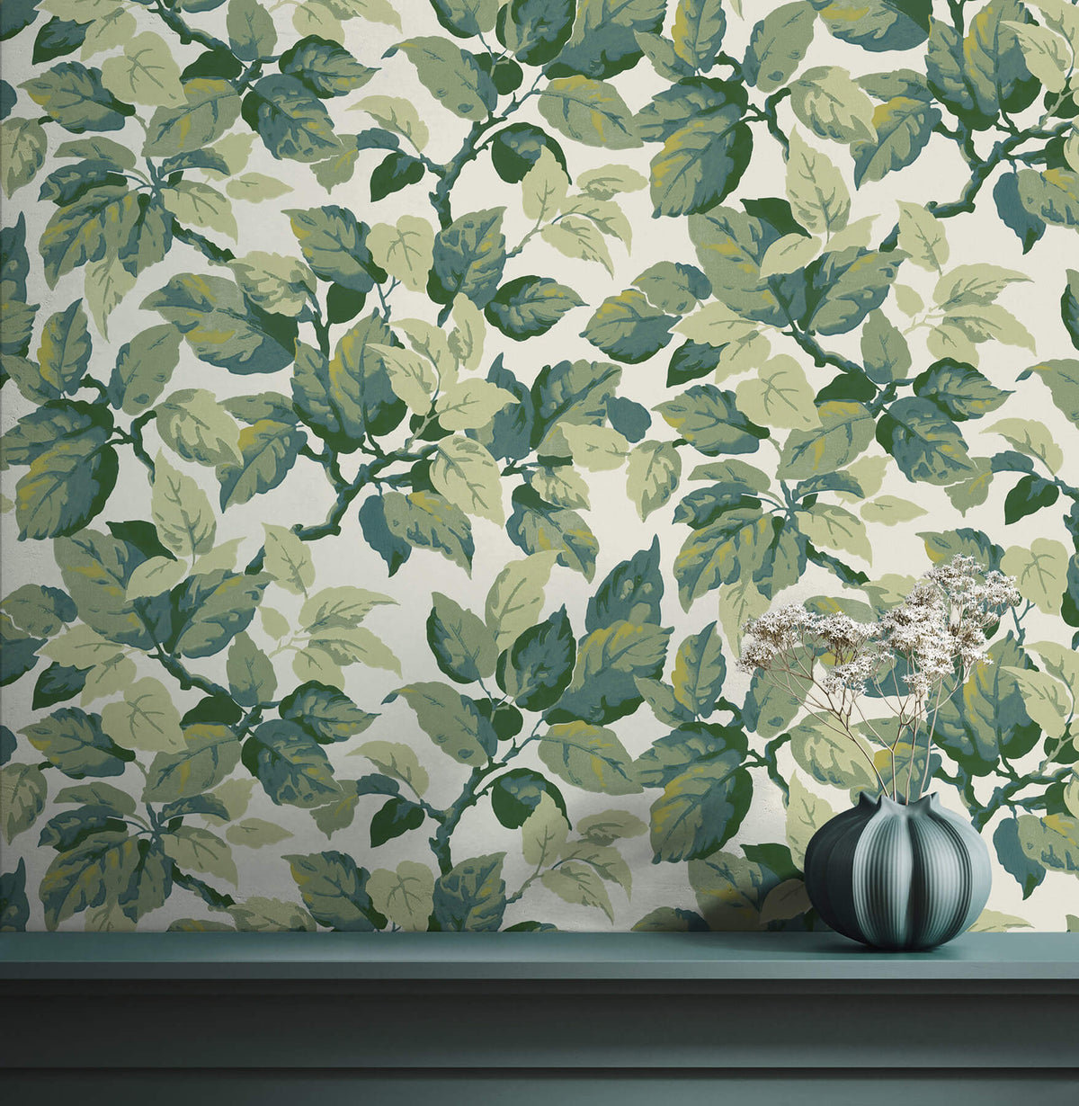 Advantage Westbury Forest Canopy Leaf Wallpaper Sample - Green