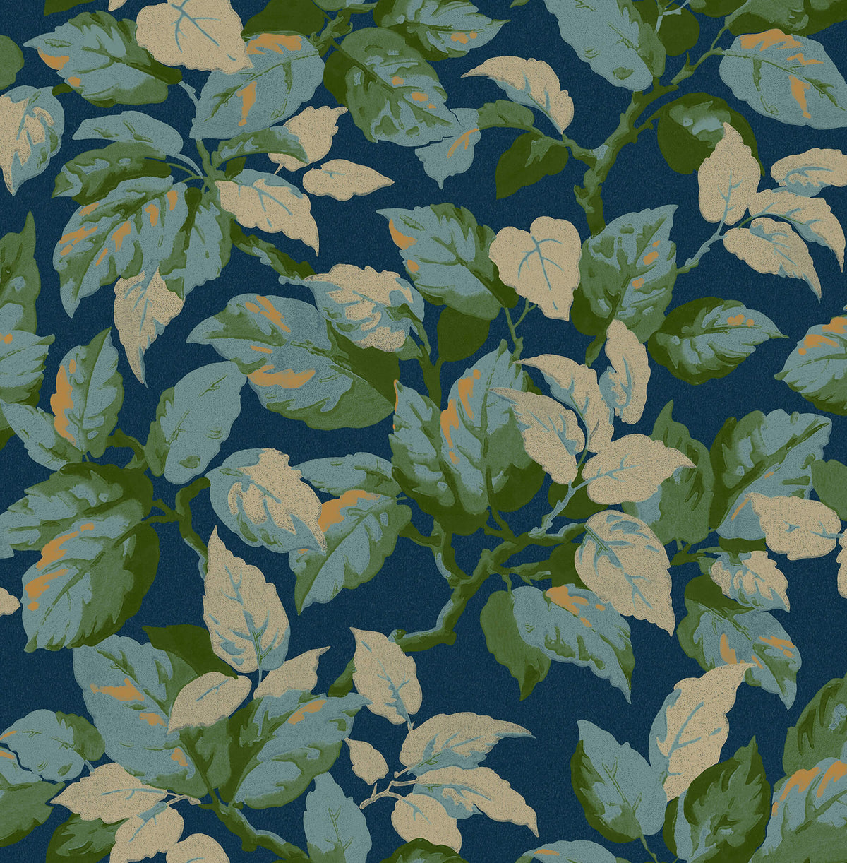 Advantage Westbury Forest Canopy Leaf Wallpaper Sample - Navy