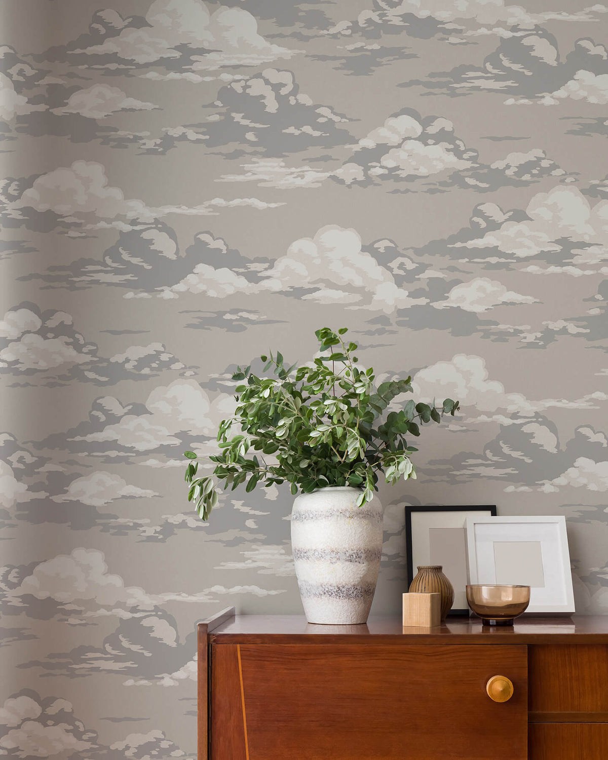 Advantage Westbury Forest Cumulus Clouds Wallpaper Sample - Neutral