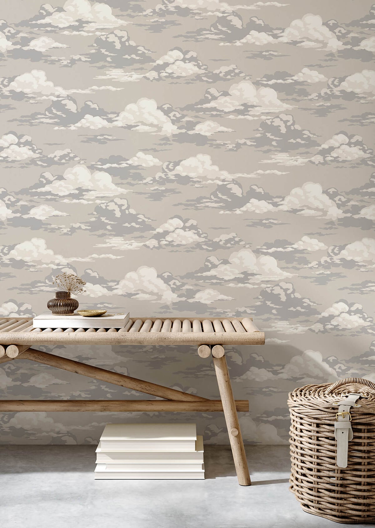 Advantage Westbury Forest Cumulus Clouds Wallpaper Sample - Neutral