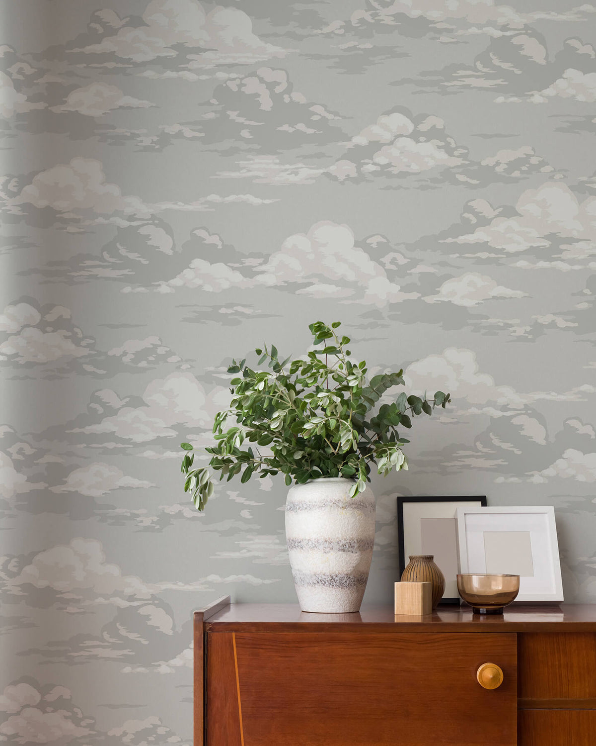 Advantage Westbury Forest Cumulus Clouds Wallpaper - Grey
