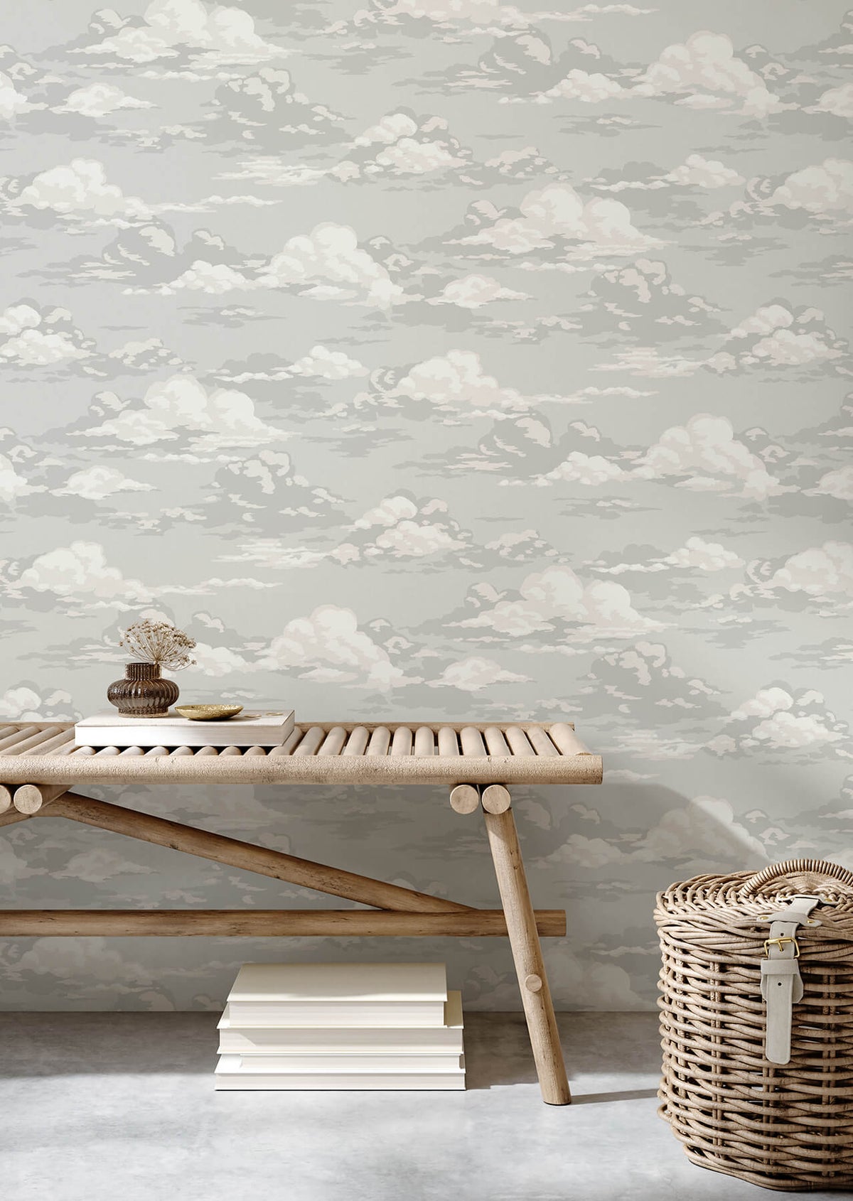 Advantage Westbury Forest Cumulus Clouds Wallpaper - Grey