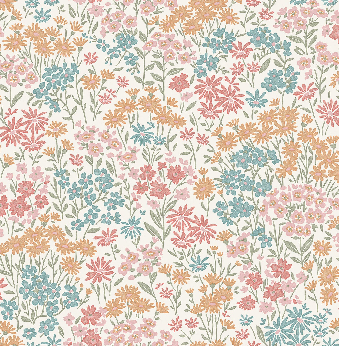 Advantage Westbury Forest Ditsy Daisies Wallpaper Sample - Multicolored