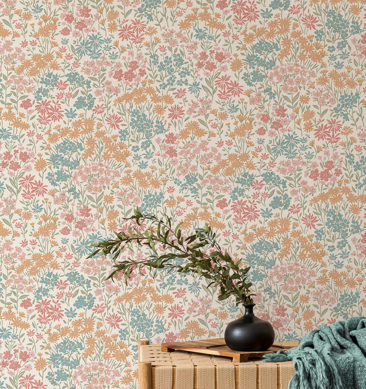 Advantage Westbury Forest Ditsy Daisies Wallpaper Sample - Multicolored