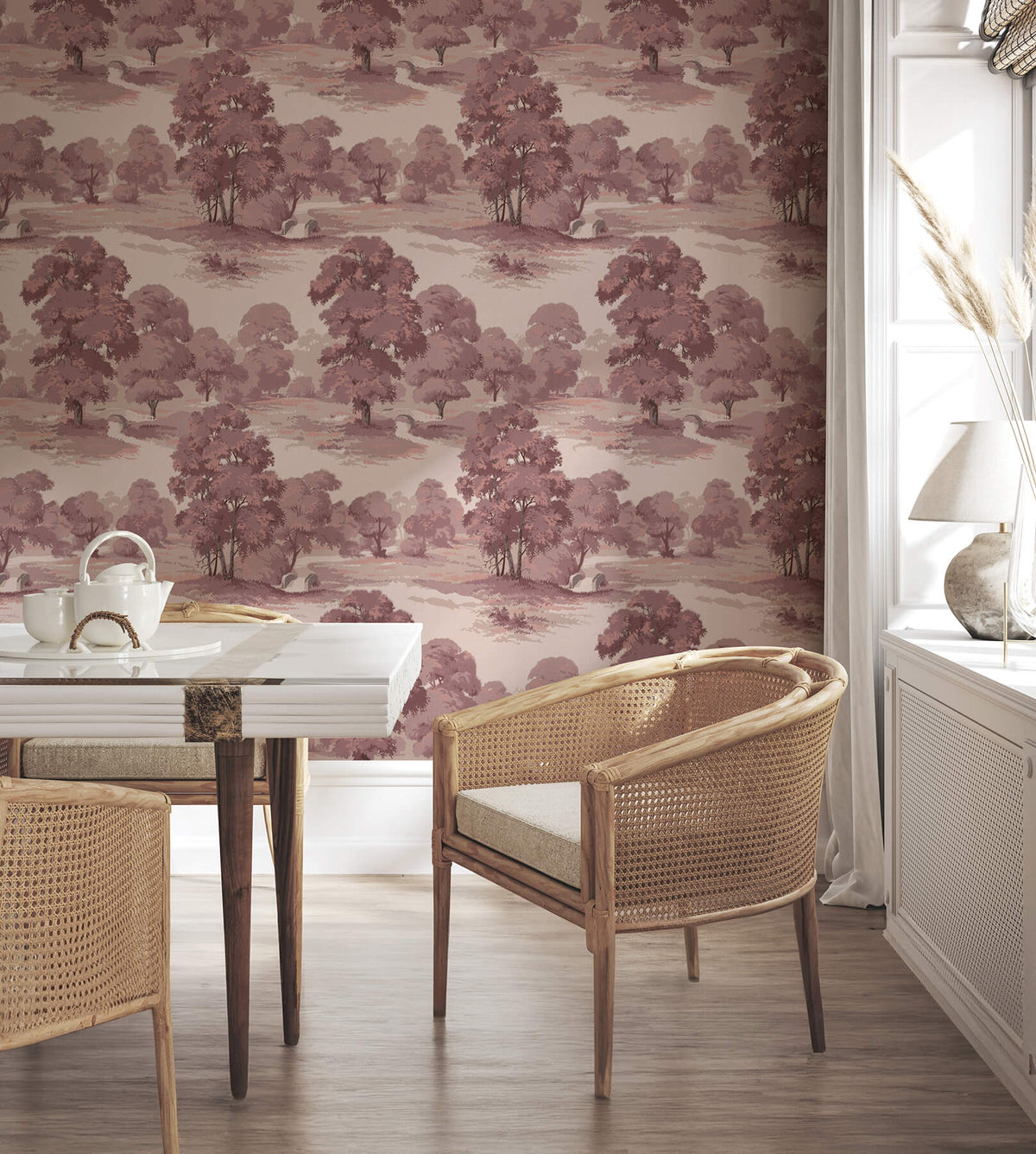 Advantage Westbury Forest Sherwood Glade Wallpaper Sample - Merlot
