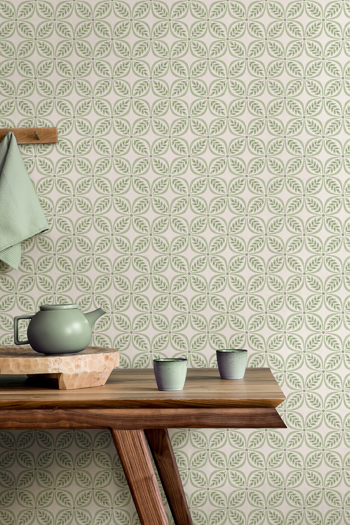 Advantage Westbury Forest Morgrove Trellis Wallpaper Sample - Green