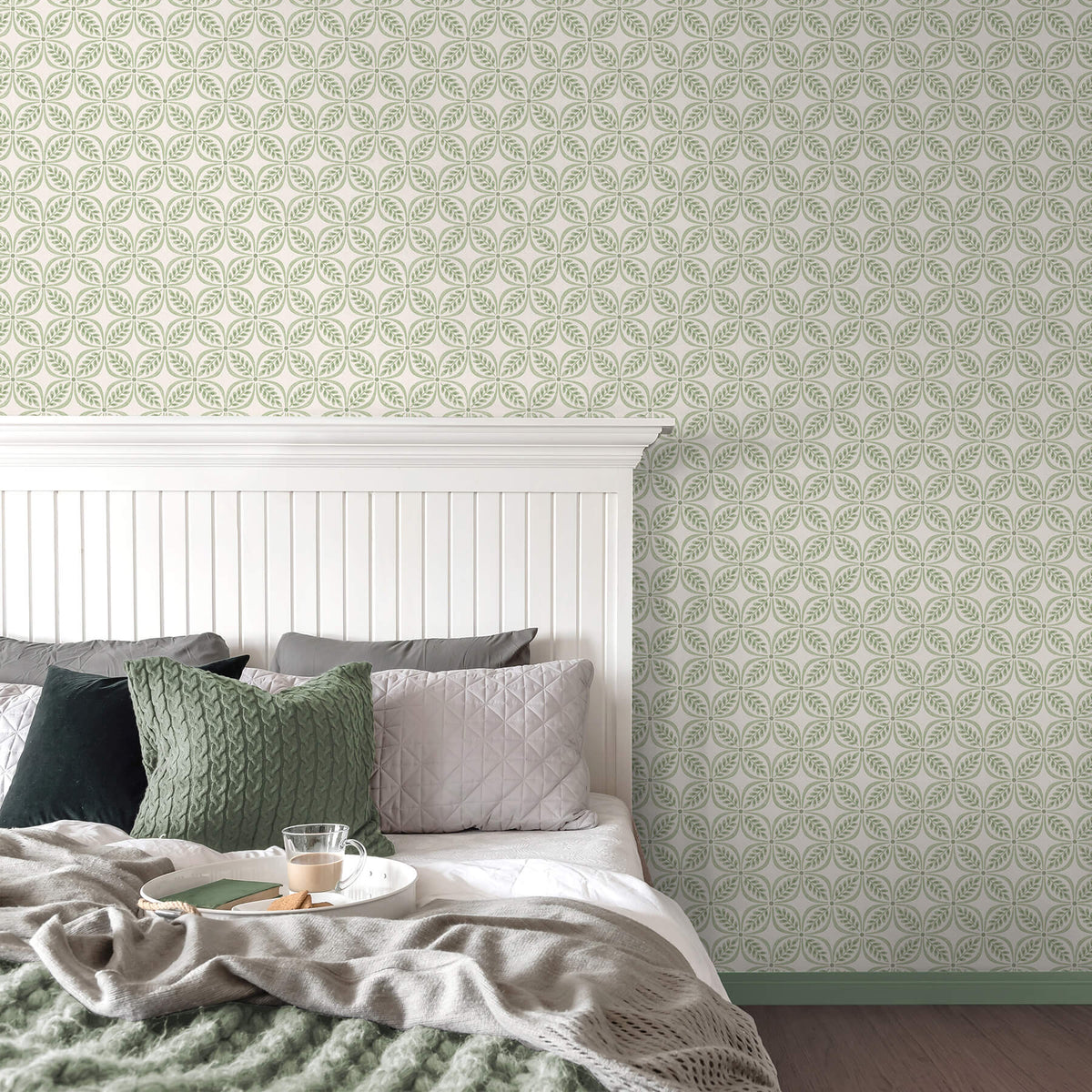 Advantage Westbury Forest Morgrove Trellis Wallpaper Sample - Green