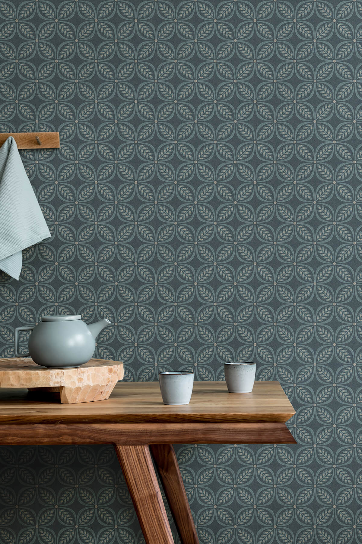 Advantage Westbury Forest Morgrove Trellis Wallpaper Sample - Blue