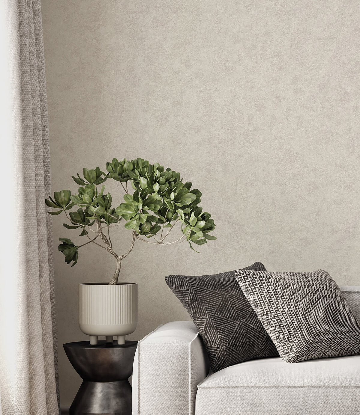 Advantage Westbury Forest Heritage Plain Wallpaper - Light Grey