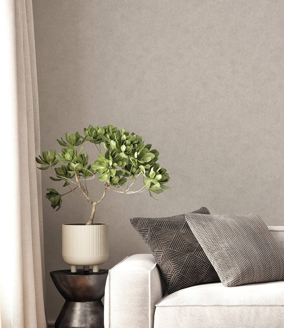 Advantage Westbury Forest Heritage Plain Wallpaper - Dark Grey