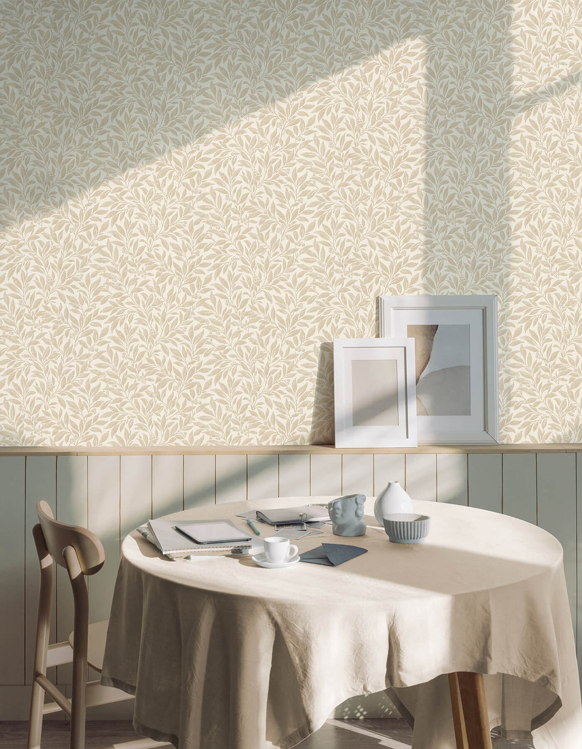 Advantage Westbury Forest Winter Berry Vine Wallpaper Sample - Beige