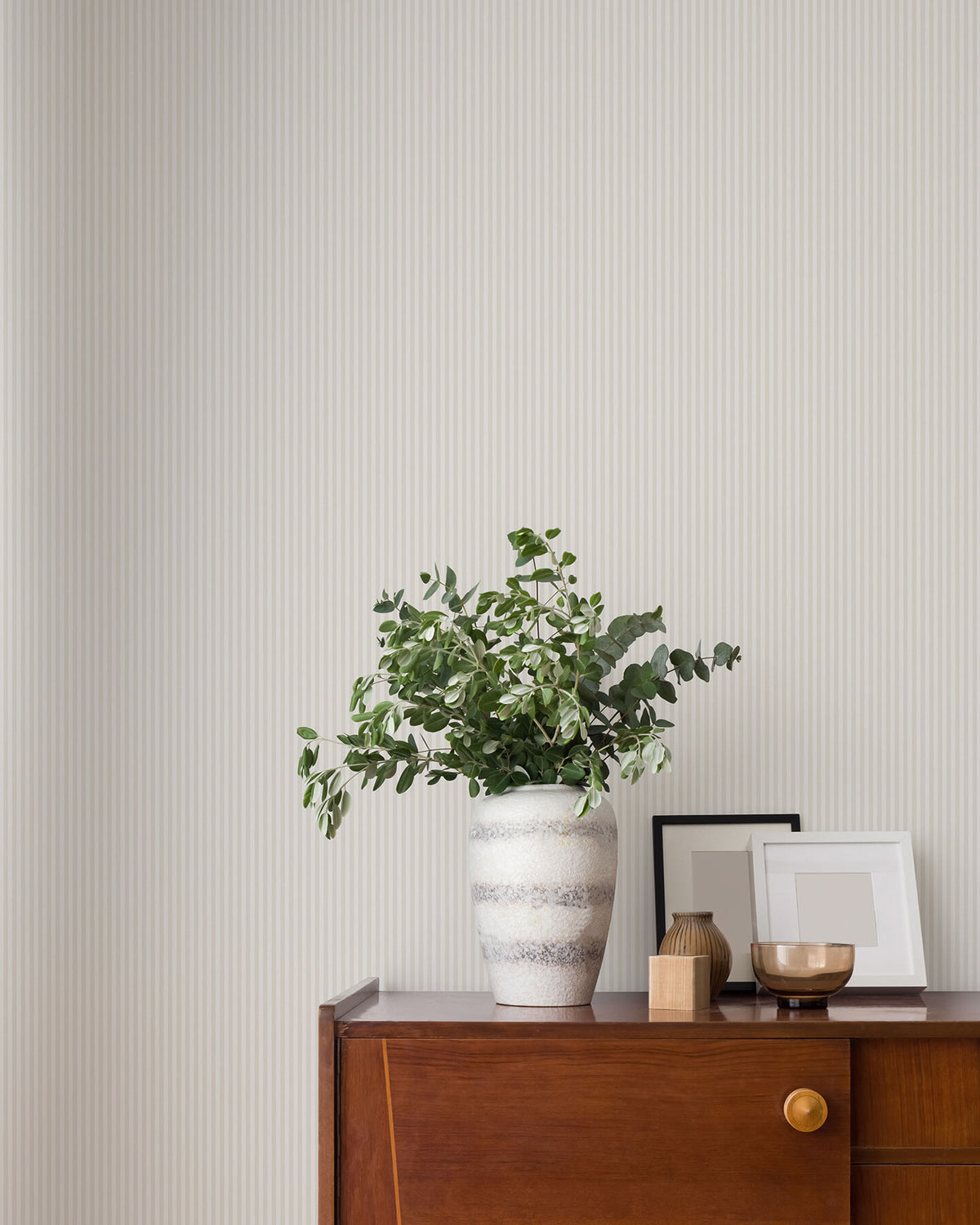 Advantage Westbury Forest Ticking Stripe Wallpaper - Light Grey