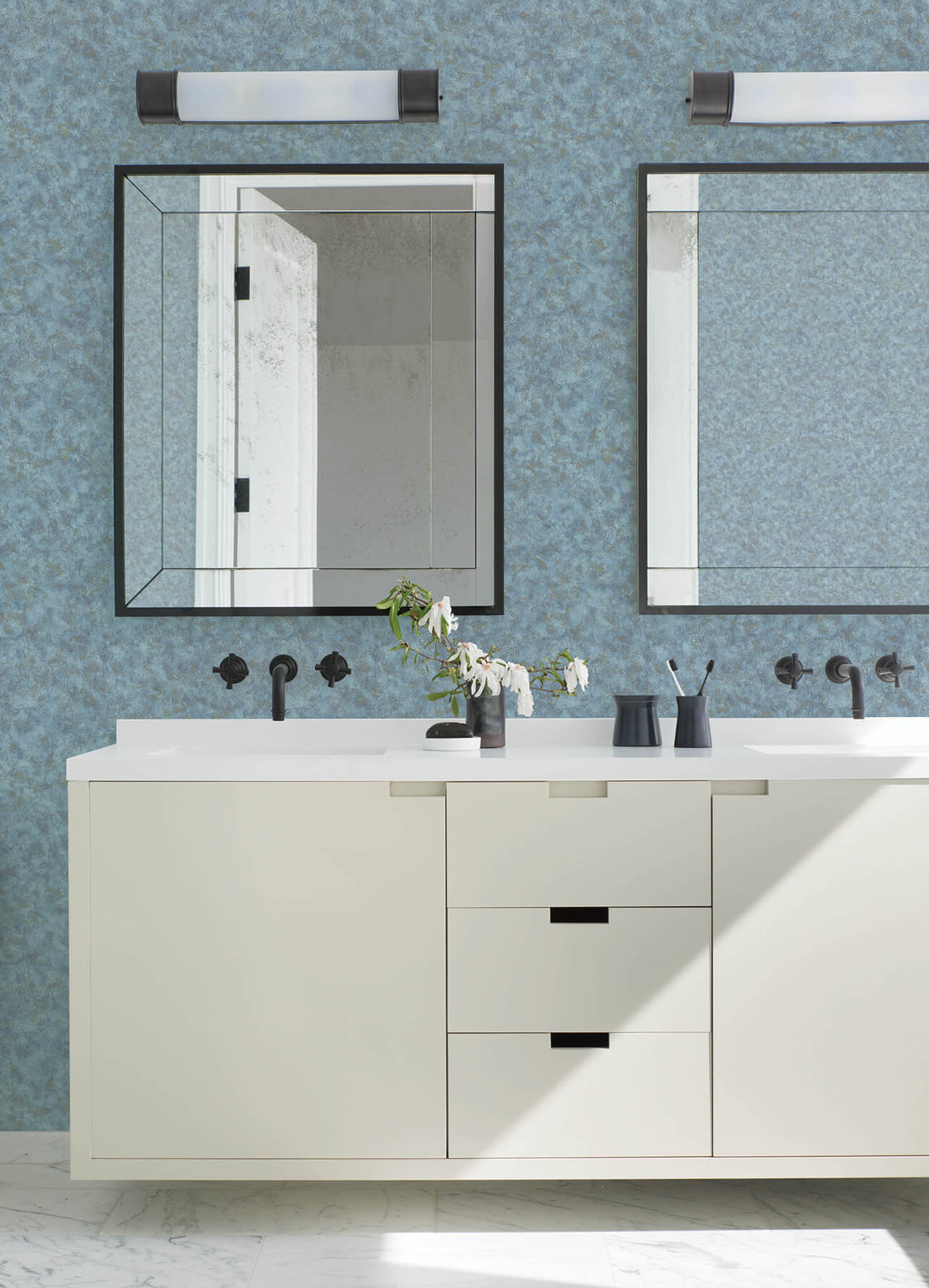 Advantage Kitchen & Bath Aged Patina Wallpaper Sample - Turquoise