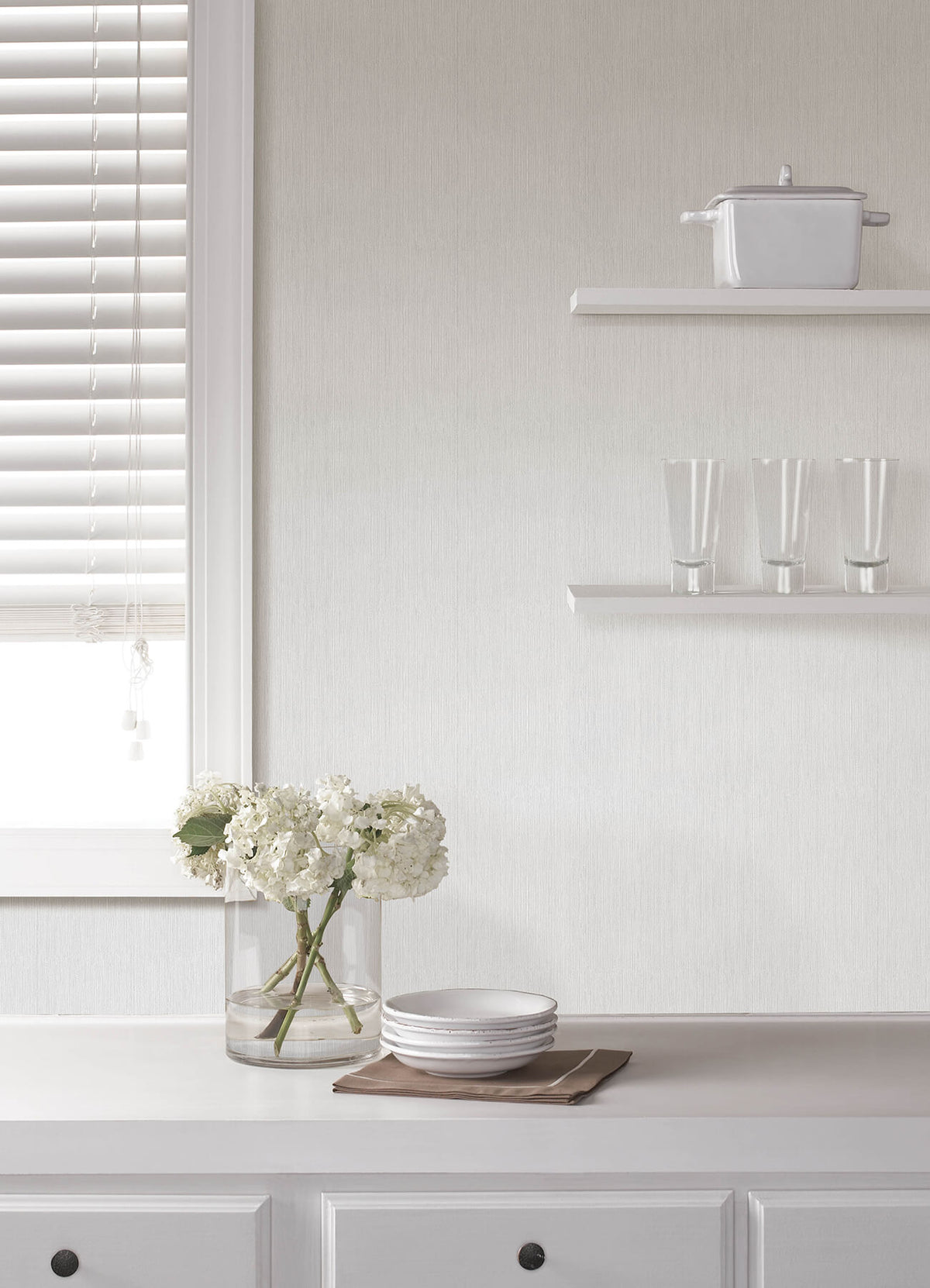 Advantage Kitchen & Bath Sunshower Stria Wallpaper - Cream