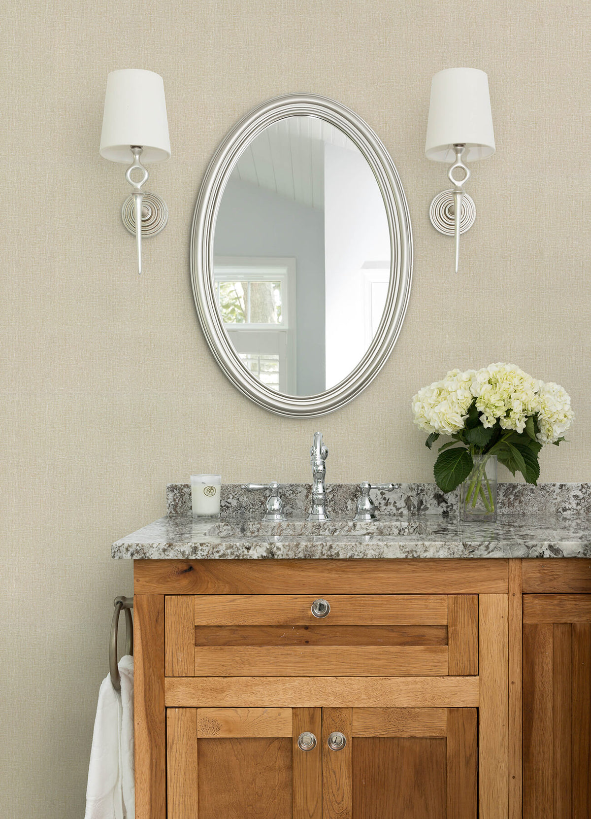 Advantage Kitchen & Bath Natural Linen Wallpaper - Khaki