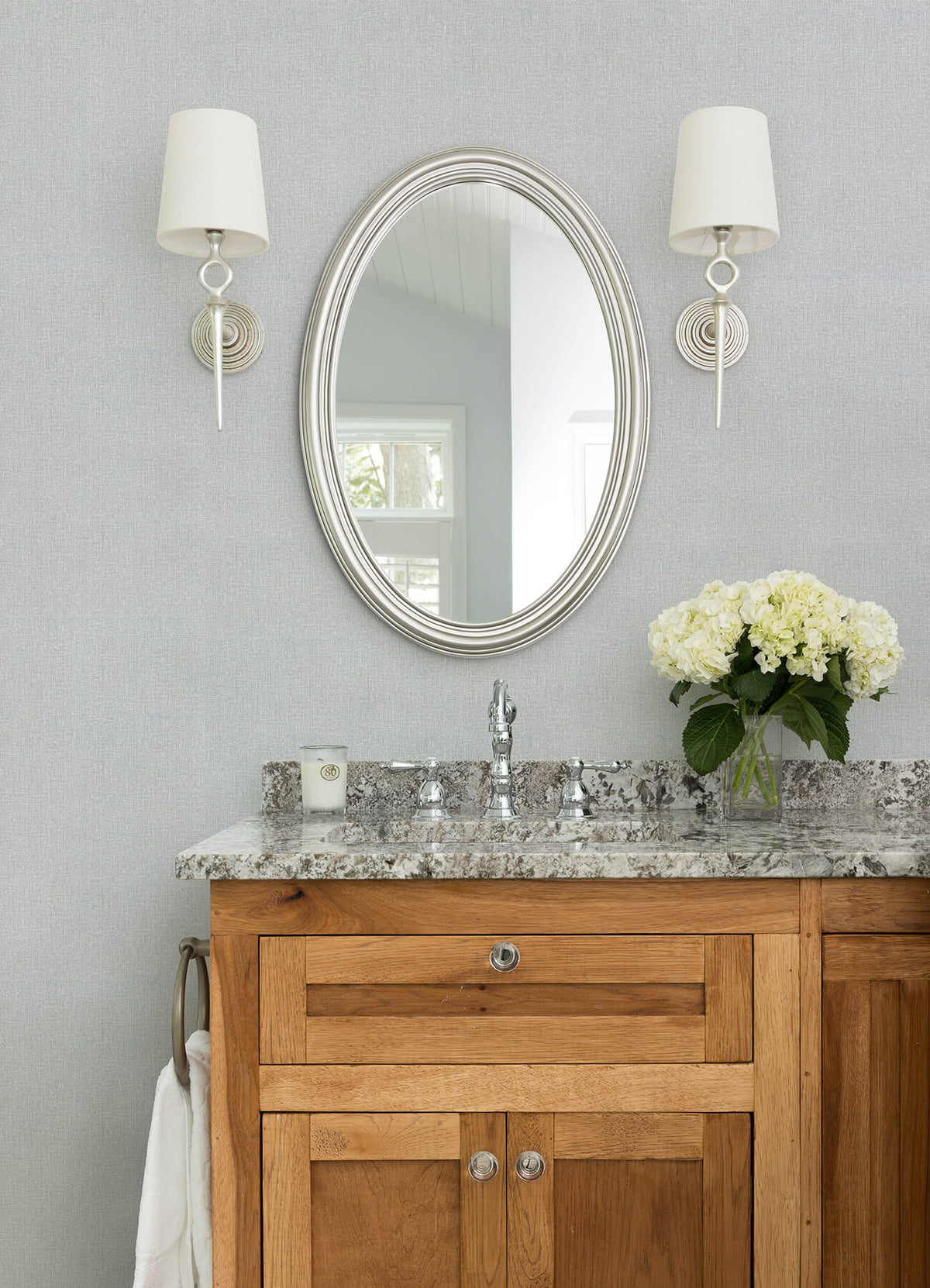 Advantage Kitchen & Bath Natural Linen Wallpaper - Dove