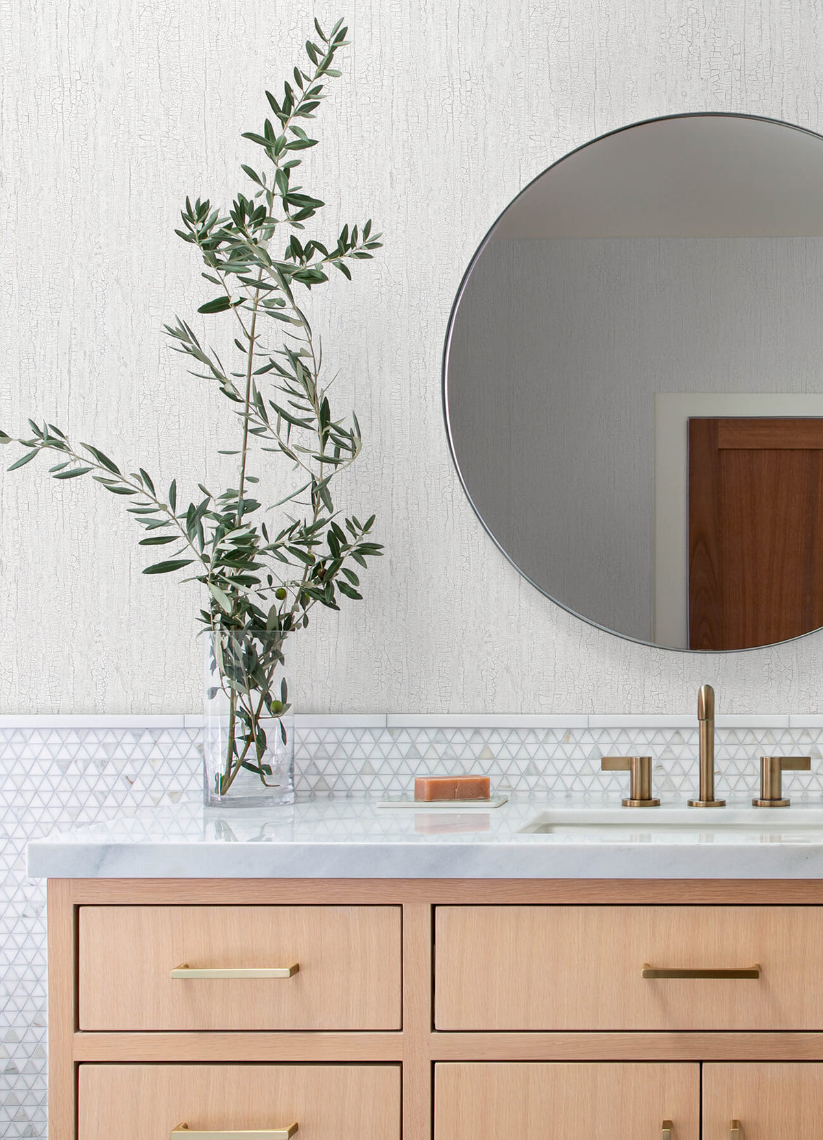 Advantage Kitchen & Bath Ironbark Wallpaper Sample - Ivory