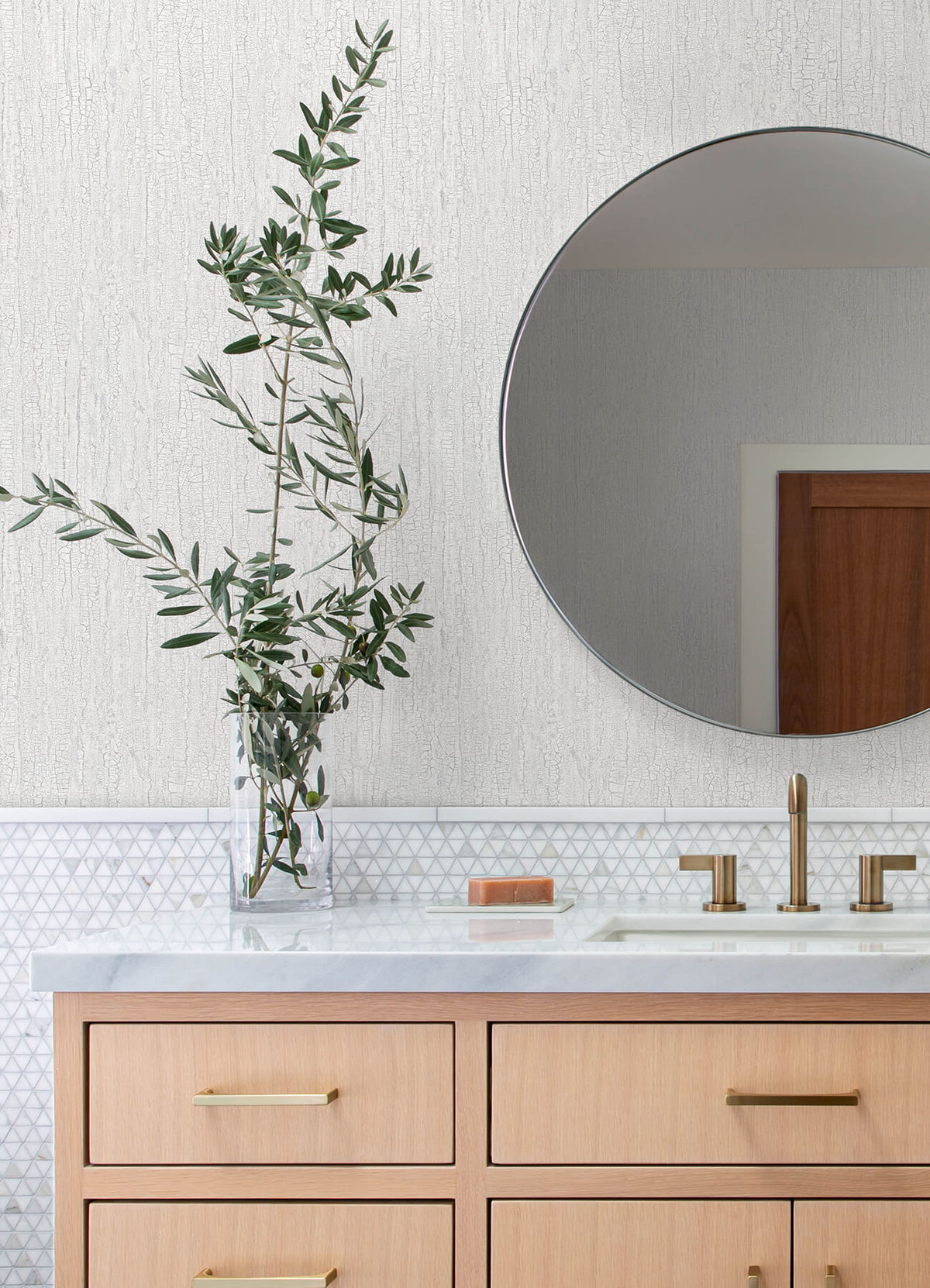 Advantage Kitchen & Bath Ironbark Wallpaper Sample - Beige