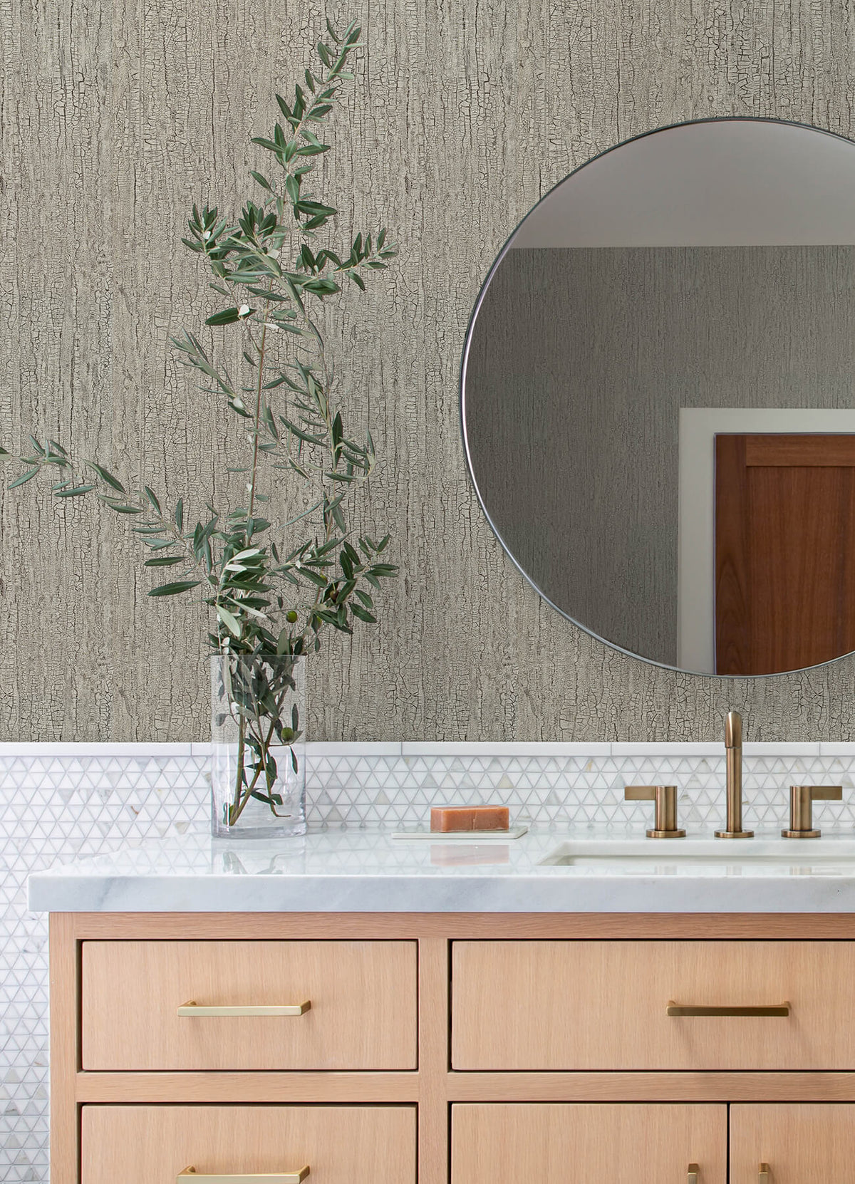 Advantage Kitchen & Bath Ironbark Wallpaper - Light Brown