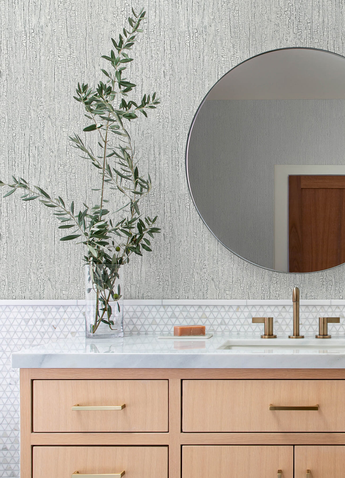 Advantage Kitchen & Bath Ironbark Wallpaper Sample - Taupe