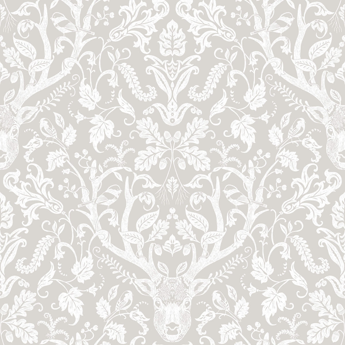 Chesapeake Oak & Moss Kiwassa Wallpaper Sample - Gray