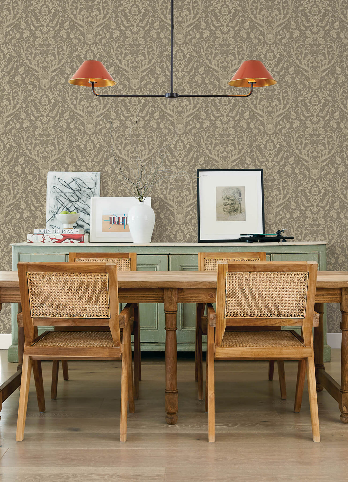 Chesapeake Oak & Moss Kiwassa Wallpaper Sample - Light Brown
