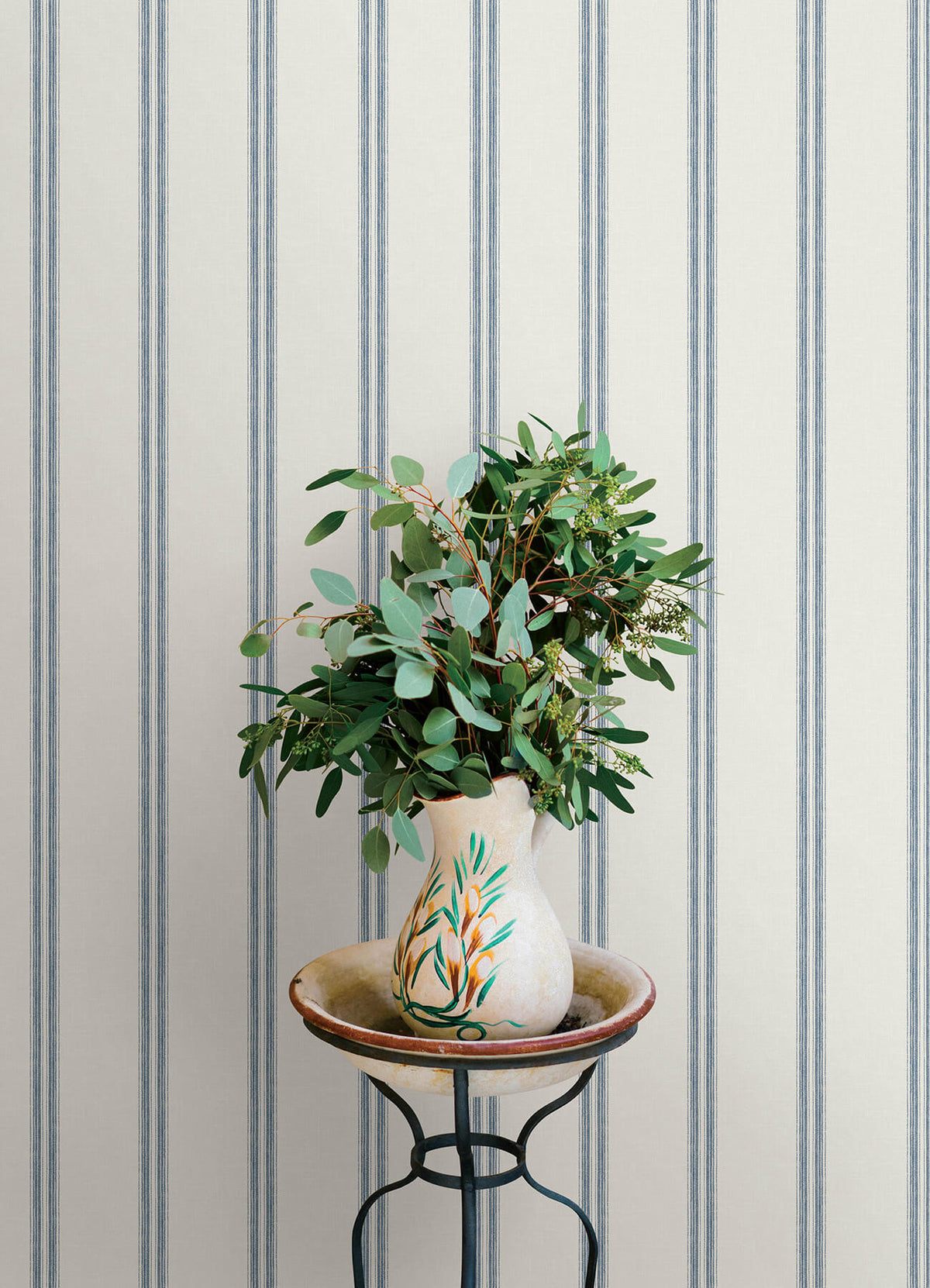 Chesapeake Oak & Moss Johnny Stripes Wallpaper - Blue
