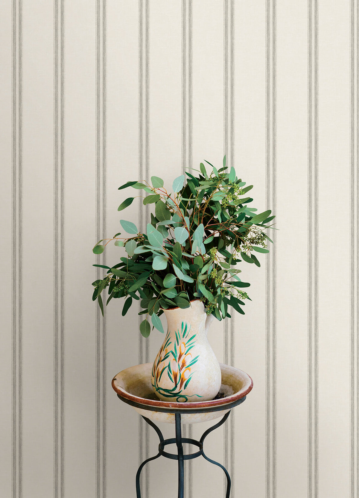 Chesapeake Oak & Moss Johnny Stripes Wallpaper - Green