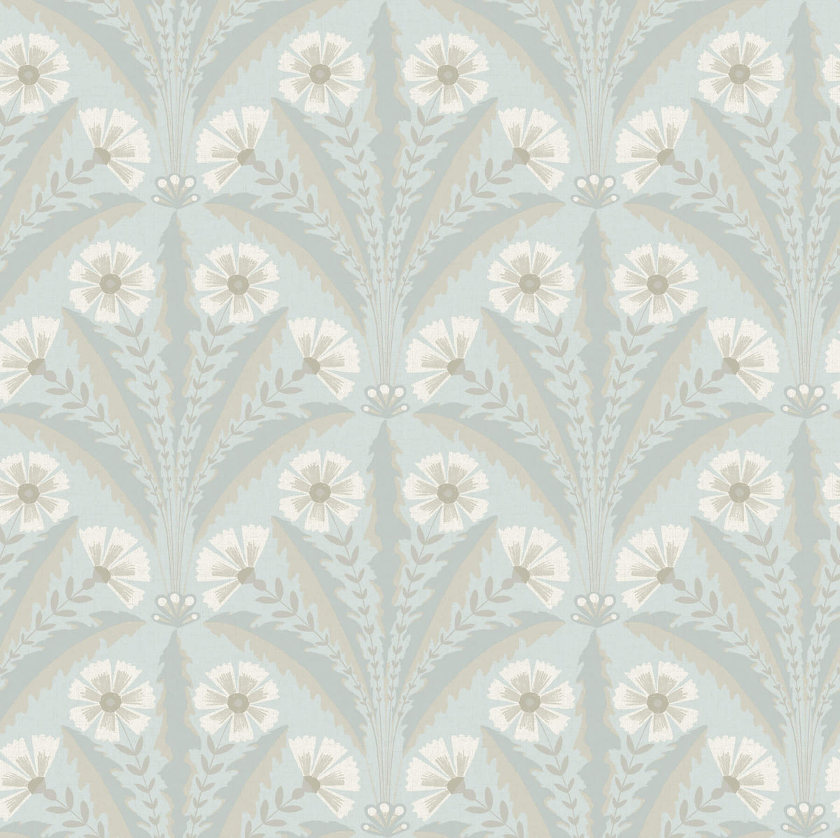 Chesapeake Oak & Moss Tap Root Wallpaper - Light Blue