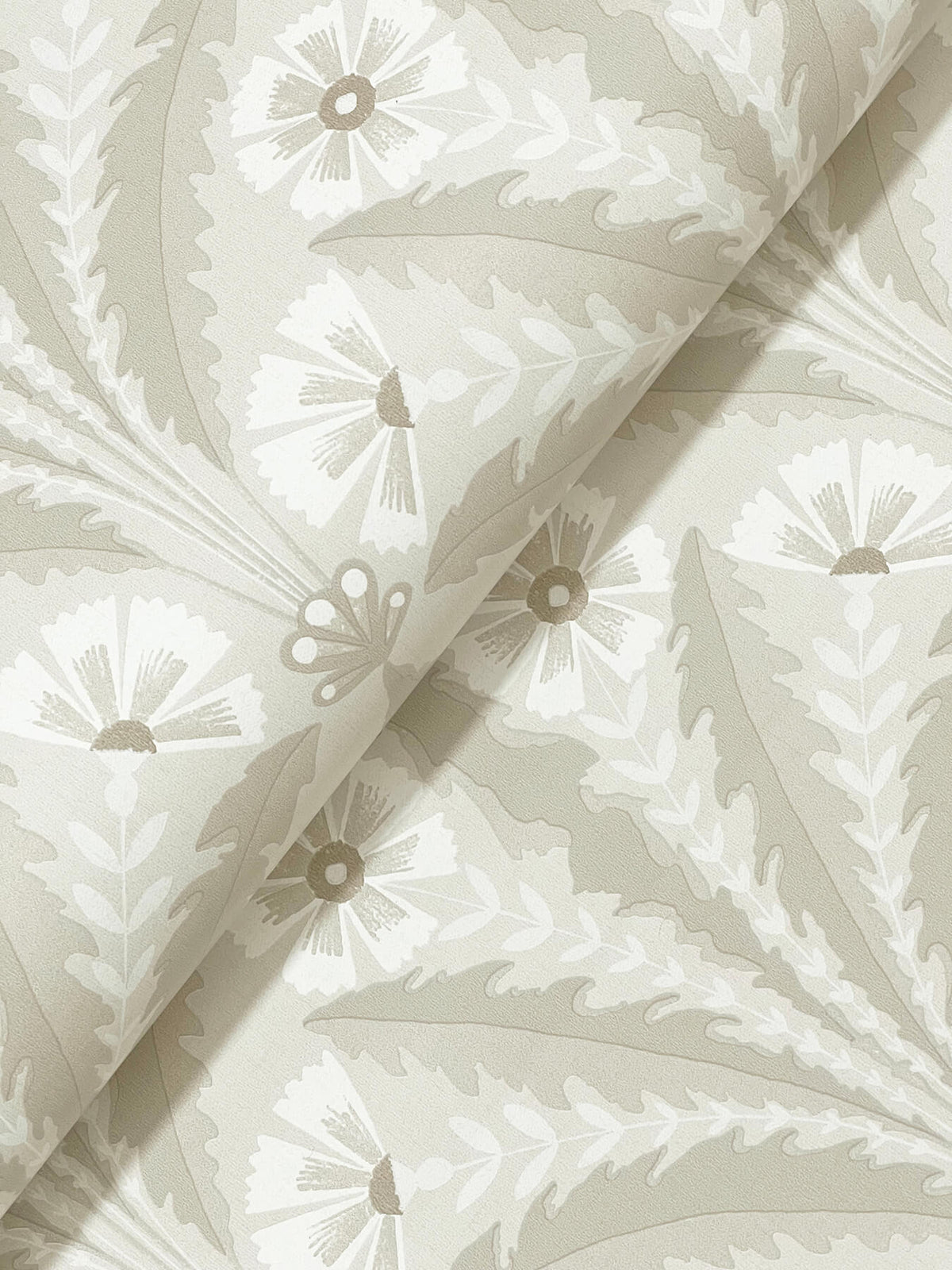 Chesapeake Oak & Moss Tap Root Wallpaper - Beige