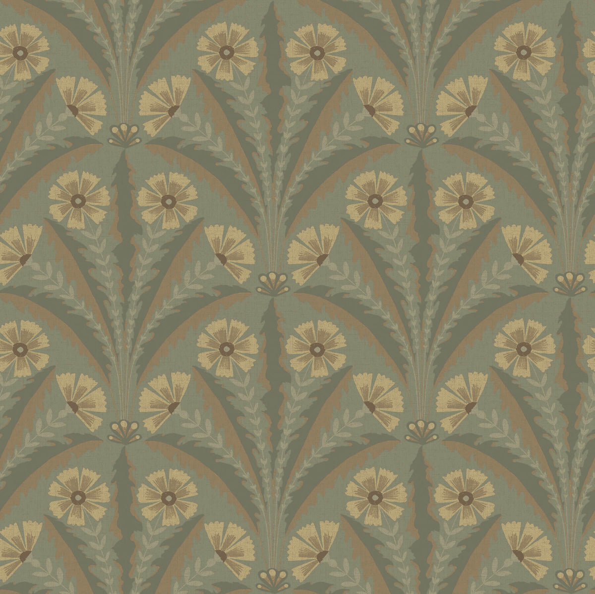 Chesapeake Oak & Moss Tap Root Wallpaper Sample - Green