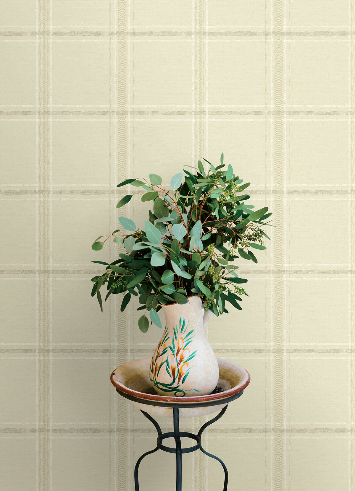 Chesapeake Oak & Moss Auberge Wallpaper - Ivory