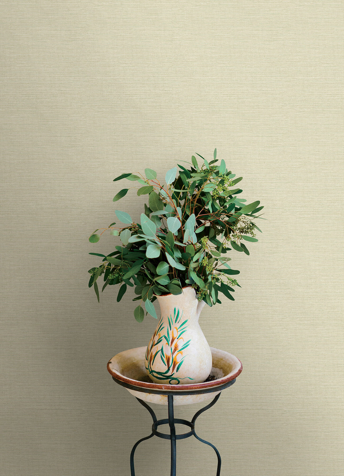Chesapeake Oak & Moss Agave Faux Grasscloth Wallpaper Sample - Neutral