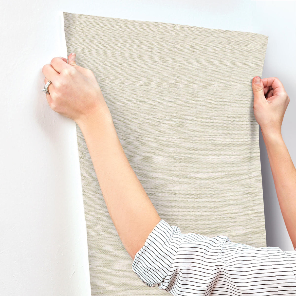 Chesapeake Oak & Moss Agave Faux Grasscloth Wallpaper Sample - Neutral