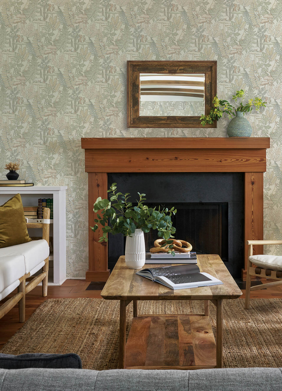 Chesapeake Oak & Moss Holt Wallpaper Sample - Pastel