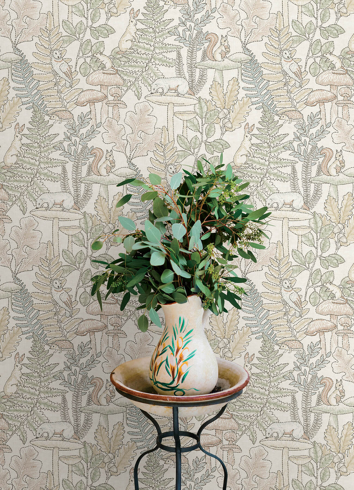 Chesapeake Oak & Moss Holt Wallpaper Sample - Pastel